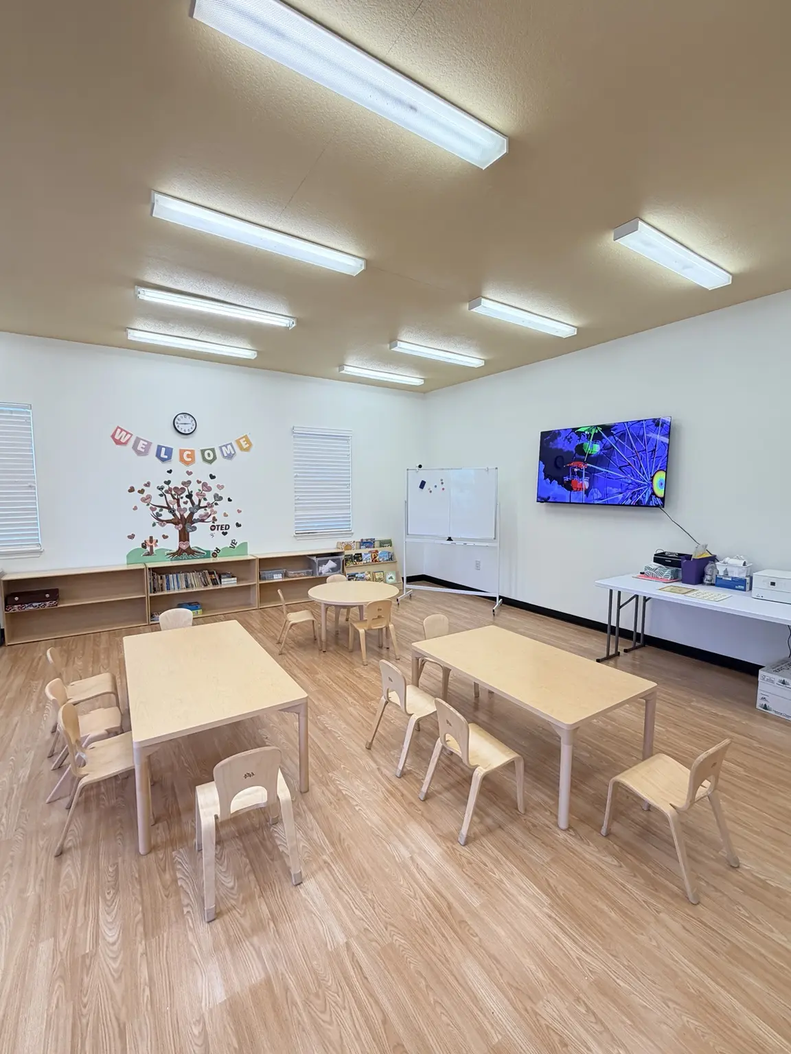 Bright classroom at the Boya Campus