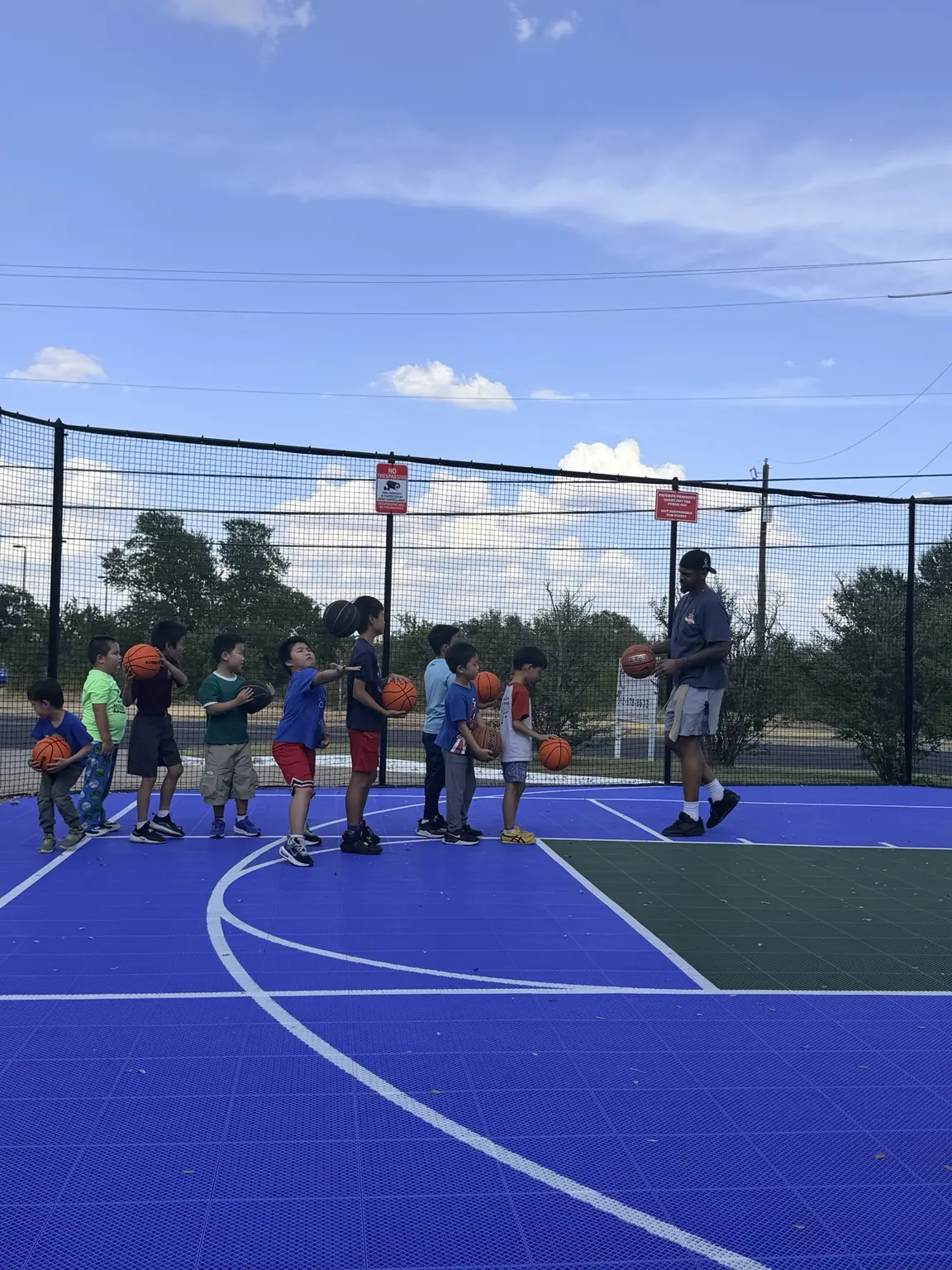 Students attending basketball class at Morning Star Campus